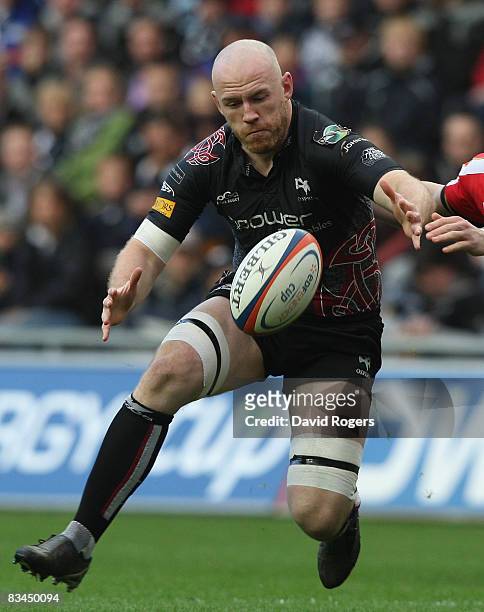 Steve Tandy of Ospreys, pictured during the EDF Energy Cup match between Ospreys and Worcester Warriors at the Liberty Stadium on October 26, 2008 in...