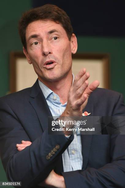 David Elliott, the National Party candidate for Napier, speaks at a "Meet the Candidate" evening on August 18, 2017 in Napier, New Zealand. The New...