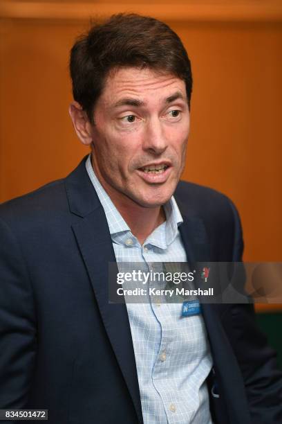 David Elliott, the National Party candidate for Napier, speaks at a "Meet the Candidate" evening on August 18, 2017 in Napier, New Zealand. The New...