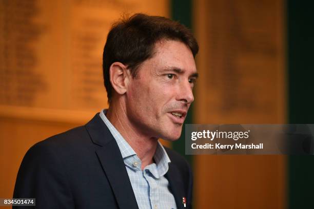 David Elliott, the National Party candidate for Napier, speaks at a "Meet the Candidate" evening on August 18, 2017 in Napier, New Zealand. The New...