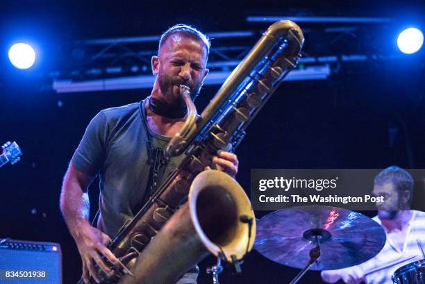 Colin Stetson of Ex Eye performs at the Ottobar in Baltimore.