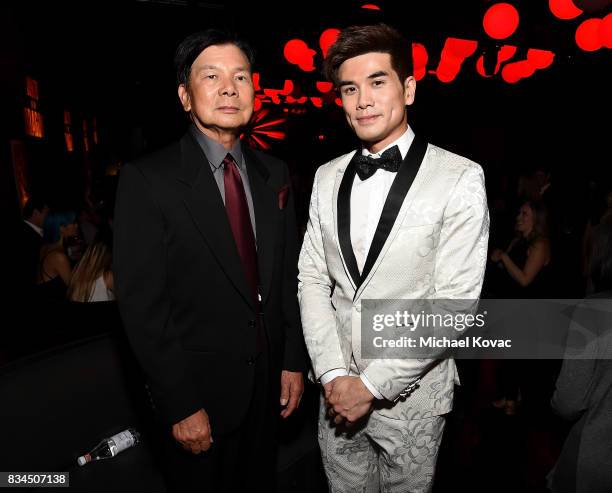 Martial artist Wong Jack Man and actor Philip Ng attend the after party for the Los Angeles special screening of Birth of the Dragon at ArcLight...