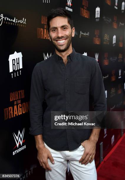 Actor Nev Schulman attends the Los Angeles special screening of Birth of the Dragon at ArcLight Cinemas on August 17, 2017 in Hollywood, California.