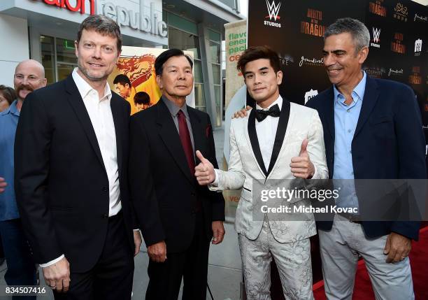Director George Nolfi, martial artist Wong Jack Man, actor Philip Ng, and producer Michael London attend the Los Angeles special screening of Birth...
