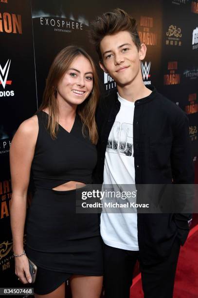 Actors Caroline Paris Gluck and Griffin Gluck attend the Los Angeles special screening of Birth of the Dragon at ArcLight Cinemas on August 17, 2017...