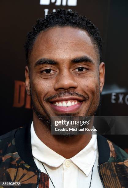 Professional football player Rashad Jennings attends the Los Angeles special screening of Birth of the Dragon at ArcLight Cinemas on August 17, 2017...