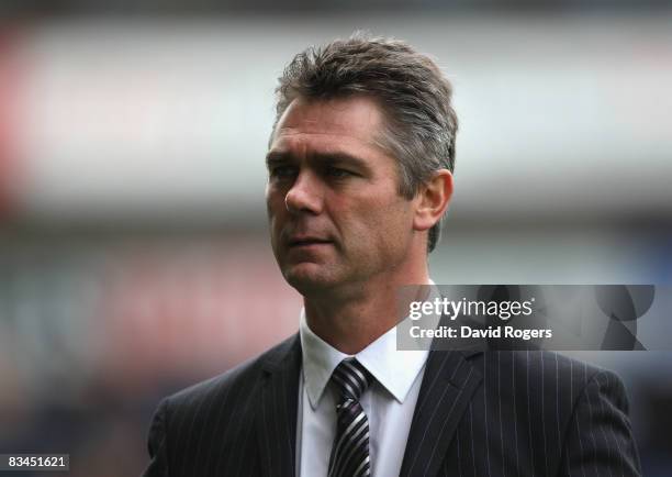 Heyneke Meyer, the Leicester head coach pictured during the EDF Engery Cup match between Cardiff Blues and Leicester Tigers at the Arms Park on...