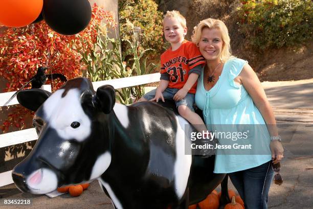 Actress Alison Sweeney and her son Ben attend Camp Ronald McDonald's 16th Annual Family Halloween Carnival held at Universal Studios on October 26,...
