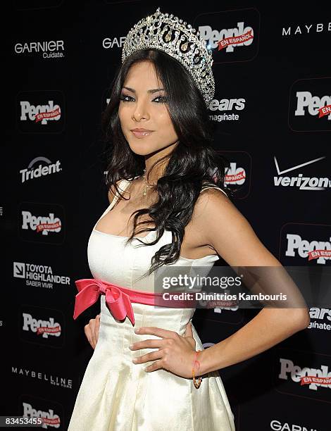 Univision's Nuestra Belleza Latina winner Alejandra Espinoza attends the People en Espanol Celebrates 12th Annual 50 Most Beautiful Issue party at...