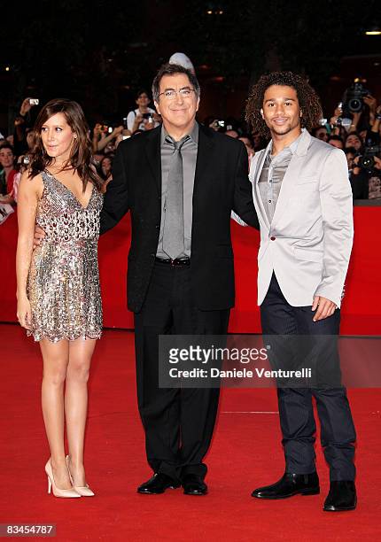 Actress Ashley Tisdale, director Kenny Ortega and actor Corbin Bleu attend the 'High School Musical 3' premiere during the 3rd Rome International...