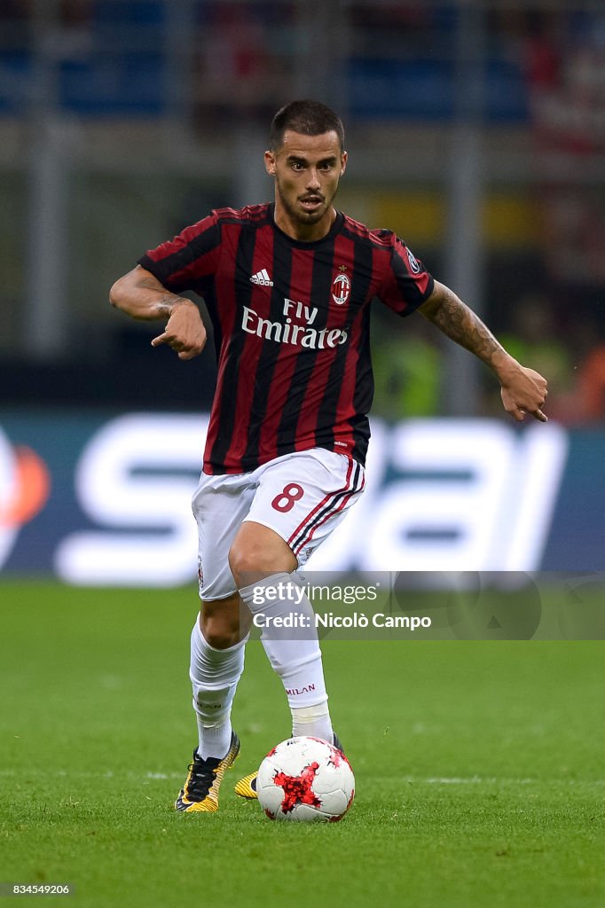 Suso of AC Milan in action during the UEFA Europa League...