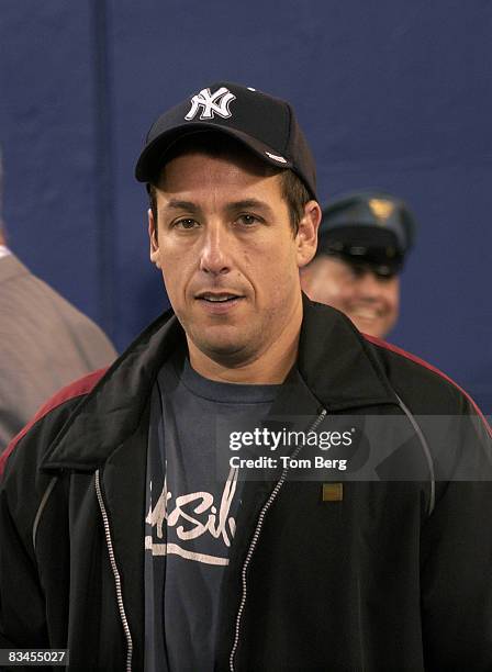 Adam Sandler on the sidelines before the Indianapolis Colts vs New York Giants game on September 10, 2006 at the Giants Stadium in East Rutherford...