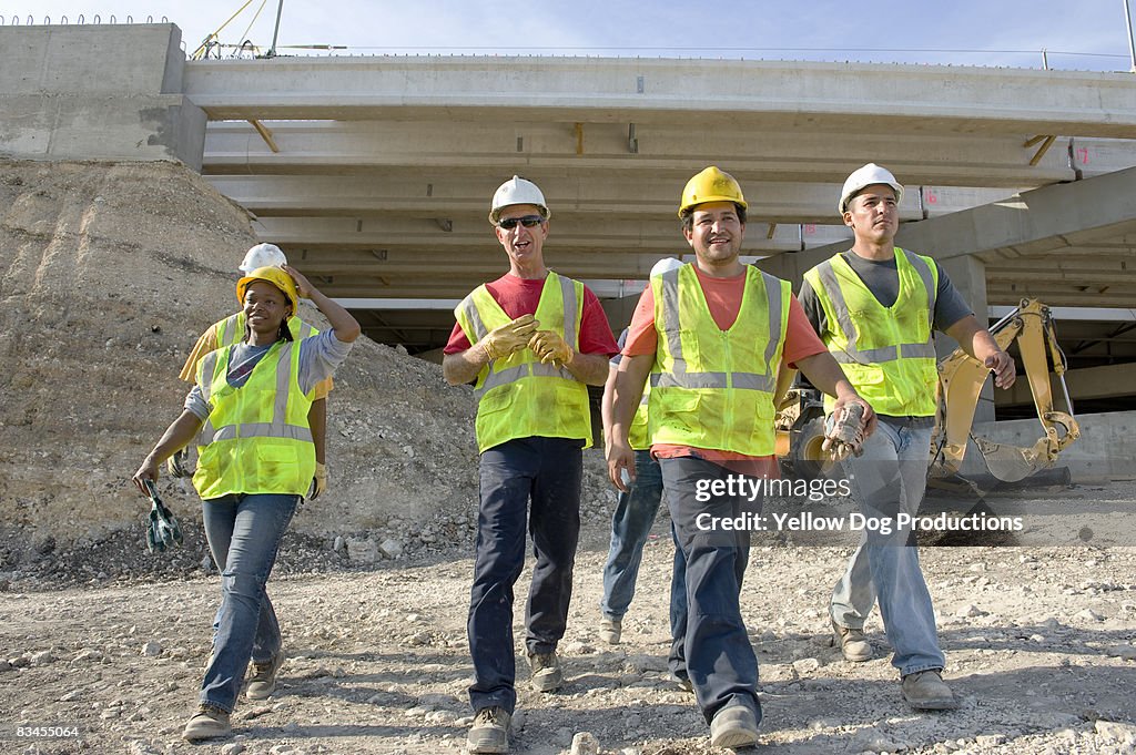 Construction Workers at the End of the Day