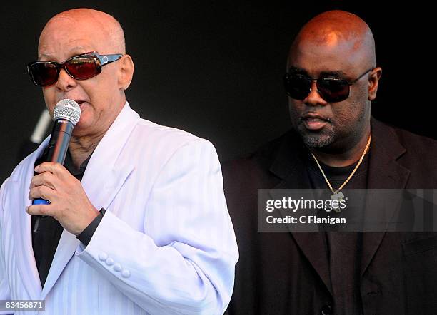 The Blind Boys of Alabama perform with the Preservation Hall Jazz Band during the 2008 Voodoo Music Festival at New Orleans City Park on October 26,...