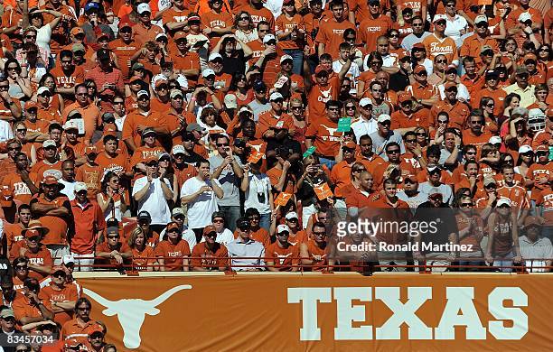 General view of fans at Darrell K Royal-Texas Memorial Stadium during a game between the Oklahoma State Cowboys and the Texas Longhorns on October...
