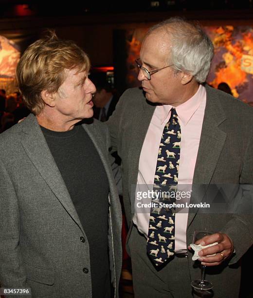President and Founder of Sundance Institute Robert Redford and actor Chevy Chase attends the 2008 Sundance Gala Fundraiser at Roseland Ballroom on...