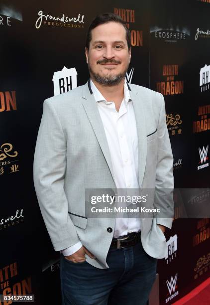 Composer H. Scott Salinas attends the Los Angeles special screening of Birth of the Dragon at ArcLight Cinemas on August 17, 2017 in Hollywood,...