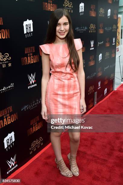 Actor Chloe Scherck attends the Los Angeles special screening of Birth of the Dragon at ArcLight Cinemas on August 17, 2017 in Hollywood, California.