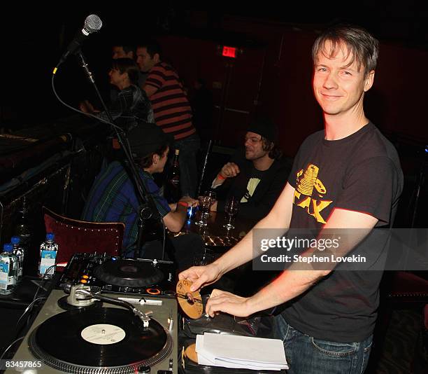 Writer/director/actor John Cameron Mitchell DJ's during the 2008 Sundance Gala Fundraiser at Roseland Ballroom on October 27, 2008 in New York City.