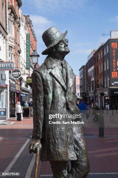 The James Joyce Statue on North Earl Street on 2nd April 2017 in Dublin, Republic of Ireland. Dublin is the largest city and capital of the Republic...