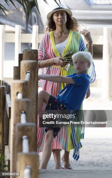 Lilly Becker and her son Amadeus Becker are seen on August 17, 2017 in Ibiza, Spain.