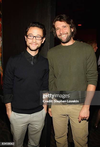 Actor Joseph Gordon-Levitt and writer/director Bart Freundlich attends the 2008 Sundance Gala Fundraiser at Roseland Ballroom on October 27, 2008 in...