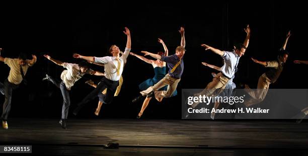 Dancers from West Side Story perform at the the dress rehearsal for "On Broadway! A Glittering Salute to the American Musical" at City Center on...