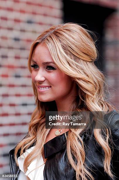 Television personality Lauren Conrad visits the "Late Show with David Letterman" at the Ed Sullivan Theater on October 27, 2008 in New York City.