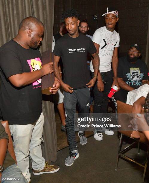 Rapper 21 Savage attends an Ascap Dinner at KR Steakhouse on August 17, 2017 in Atlanta, Georgia.