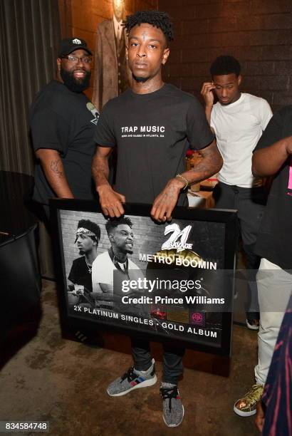 Rapper 21 Savage attends an Ascap Dinner at KR Steakhouse on August 17, 2017 in Atlanta, Georgia.