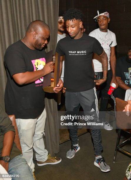 Rapper 21 Savage attends an Ascap Dinner at KR Steakhouse on August 17, 2017 in Atlanta, Georgia.