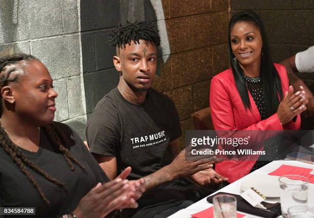 Rapper 21 Savage attends an Ascap Dinner at KR Steakhouse on August 17, 2017 in Atlanta, Georgia.
