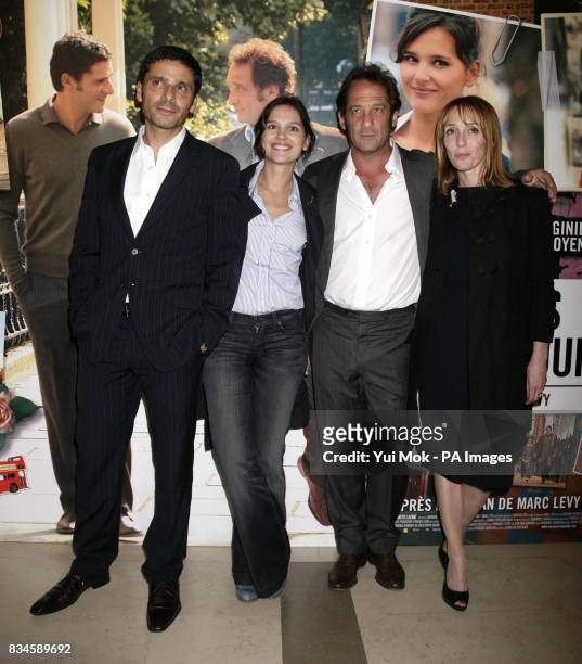 The cast of the film Pascal Elbe, Virginie Ledoyen, Vincent Lindon and Mar Sodupe arrive for the gala premiere of French film 'Mes Amis Mes Amours',...