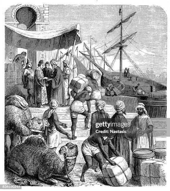 working arabs - arab man working stock illustrations
