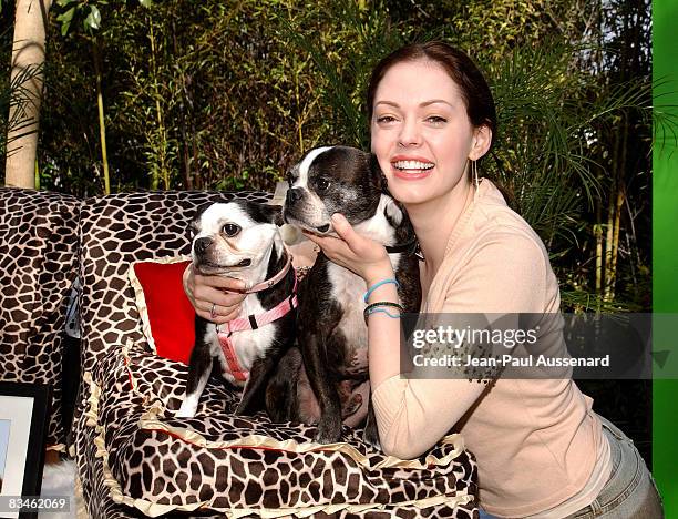 Rose McGowan and her dogs at La Petite Maison