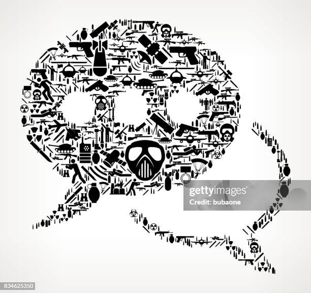 speech bubbles war and modern warfare vector icon pattern - nuclear space rocket stock illustrations