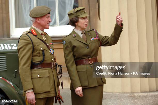 The Princess Royal, who is Commandant-in-Chief of the First Aid Nursing Yeomany, arrives to inspect vintage vehicles used by the yeomanry after they...