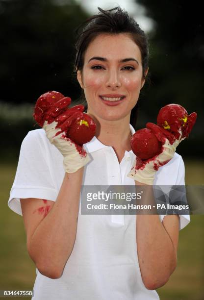 Actress Jaime Murray during a photo call at Wimbledon Park, in Wimbledon.