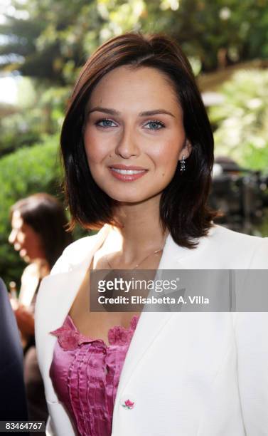 Actress Anna Safroncik attends the auction Art For Peace in support of Soleterre Strategie di Pace charity organization at the Hotel de Russie on May...