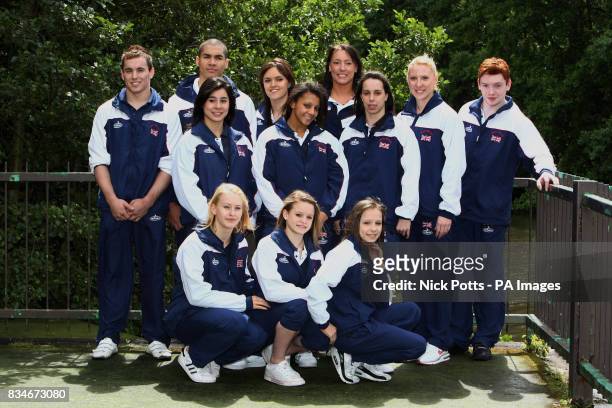 The British Olympic Gymnasts Team back row left to right: Daniel Keatings, Louis Smith, Rebecca Wing, Imogen Cairns Claire Wright, Daniel Purvis ,...