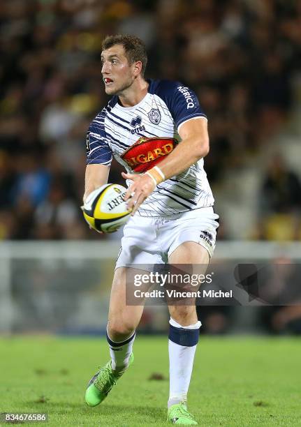 Jeremy Russell of Agen during the pre-season match between Stade Rochelais and SU Agen on August 17, 2017 in La Rochelle, France.