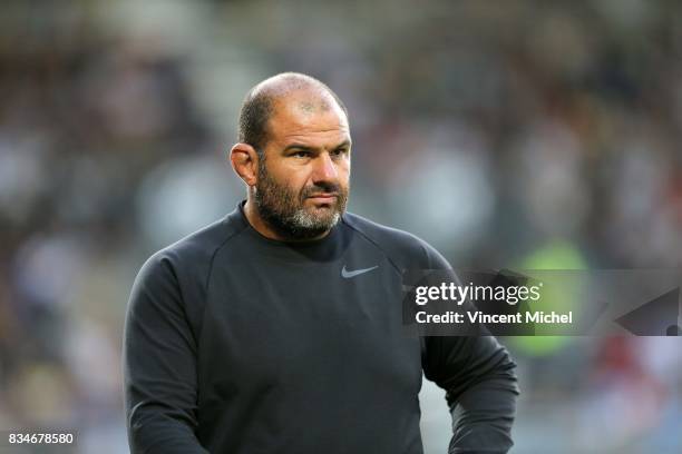 Patrice Collazo, coach of La Rochelle during the pre-season match between Stade Rochelais and SU Agen on August 17, 2017 in La Rochelle, France.