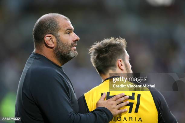 Patrice Collazo, coach of La Rochelle during the pre-season match between Stade Rochelais and SU Agen on August 17, 2017 in La Rochelle, France.