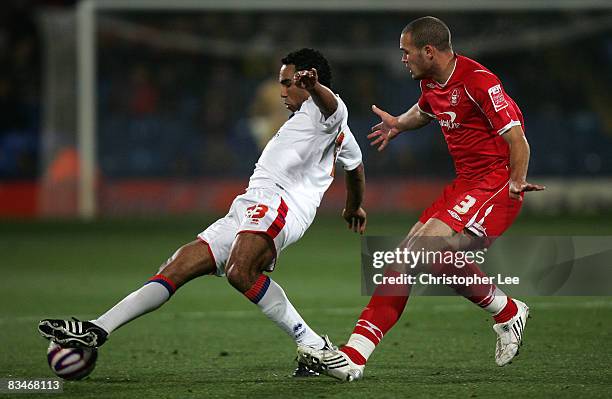 Paul Ifill of Palace controls the ball from Joel Lynch of Forest during the Coca-Cola Championship match between Crystal Palace and Nottingham Forest...