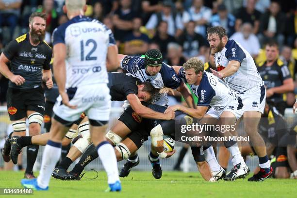 Victor Vito of La Rochelle during the pre-season match between Stade Rochelais and SU Agen on August 17, 2017 in La Rochelle, France.