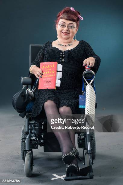 Writer and disability rights activist Penny Pepper attends a photocall during the annual Edinburgh International Book Festival at Charlotte Square...