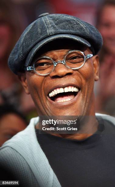 Actor Samuel L. Jackson appears onstage during MTV's Total Request Live at the MTV Times Square Studios October 28, 2008 in New York City.