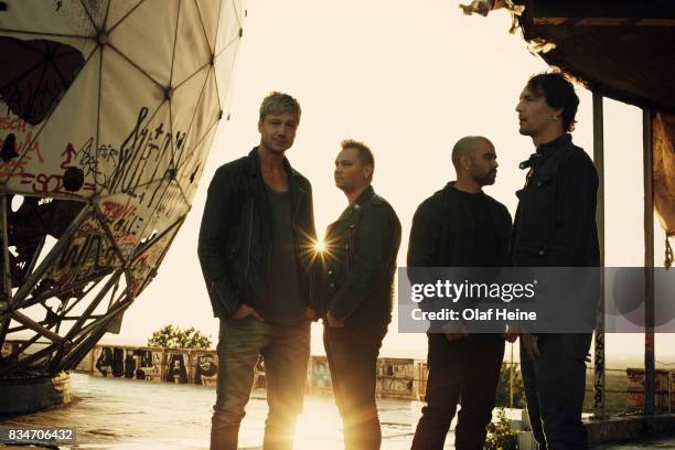 Finnish rock band Sunrise Avenue are photographed on April 8, 2013 in Berlin, Germany.