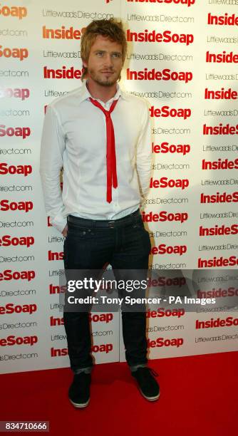 Matthew Wolfenden arrives for the Inside Soap Nominations party at the Oyster Bar and Restaurant, Great John Street, Manchester.