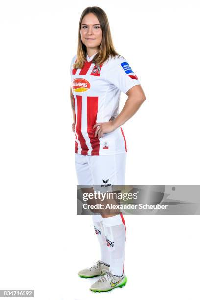 Silvana Chojnowski of 1. FC Koeln poses during the Allianz Frauen Bundesliga Club Tour at on August 16, 2017 in Cologne, Germany.